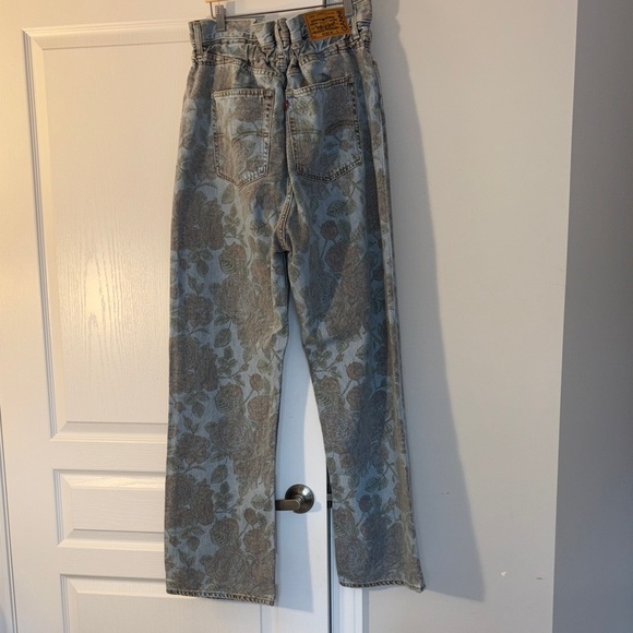 Ganni X Levi’s Blue Floral Wide Leg Women Jeans - Picture 4 of 8